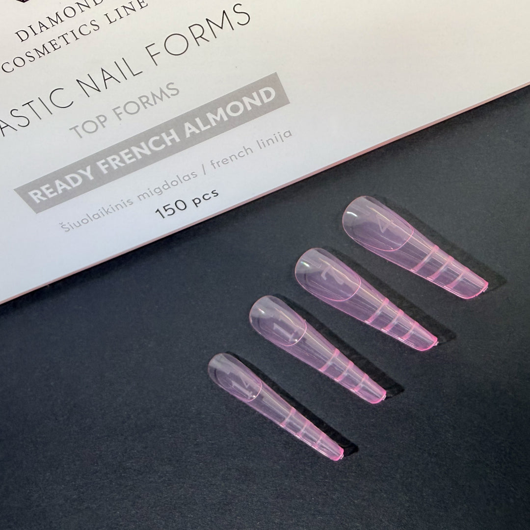 Dual forms til negleforlengelse „TOP FORMS READY FRENCH ALMOND” 150 stk.