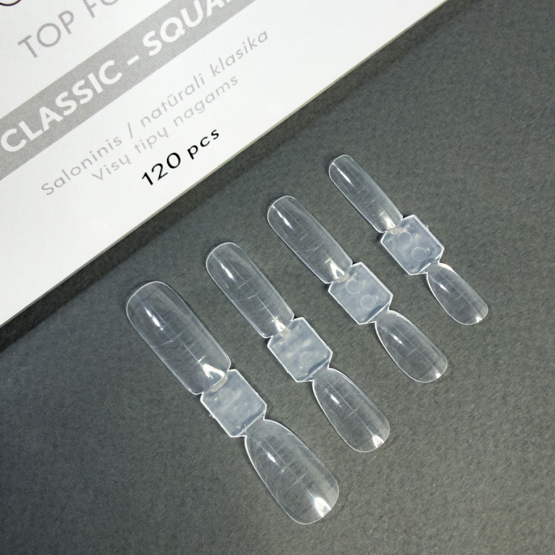 Dual forms til negleforlengelse  „TOP FORMS SALON CLASSIC – SQUARE/OVAL” 120 stk