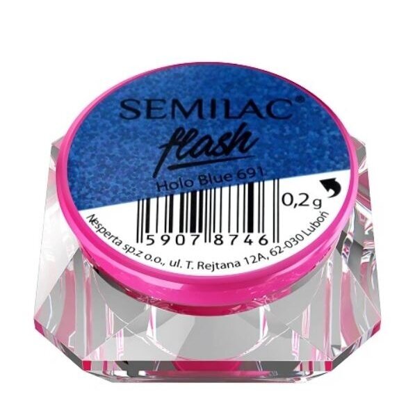 SEMILAC Flash 691 Holo Blue glitter, 0,2 g